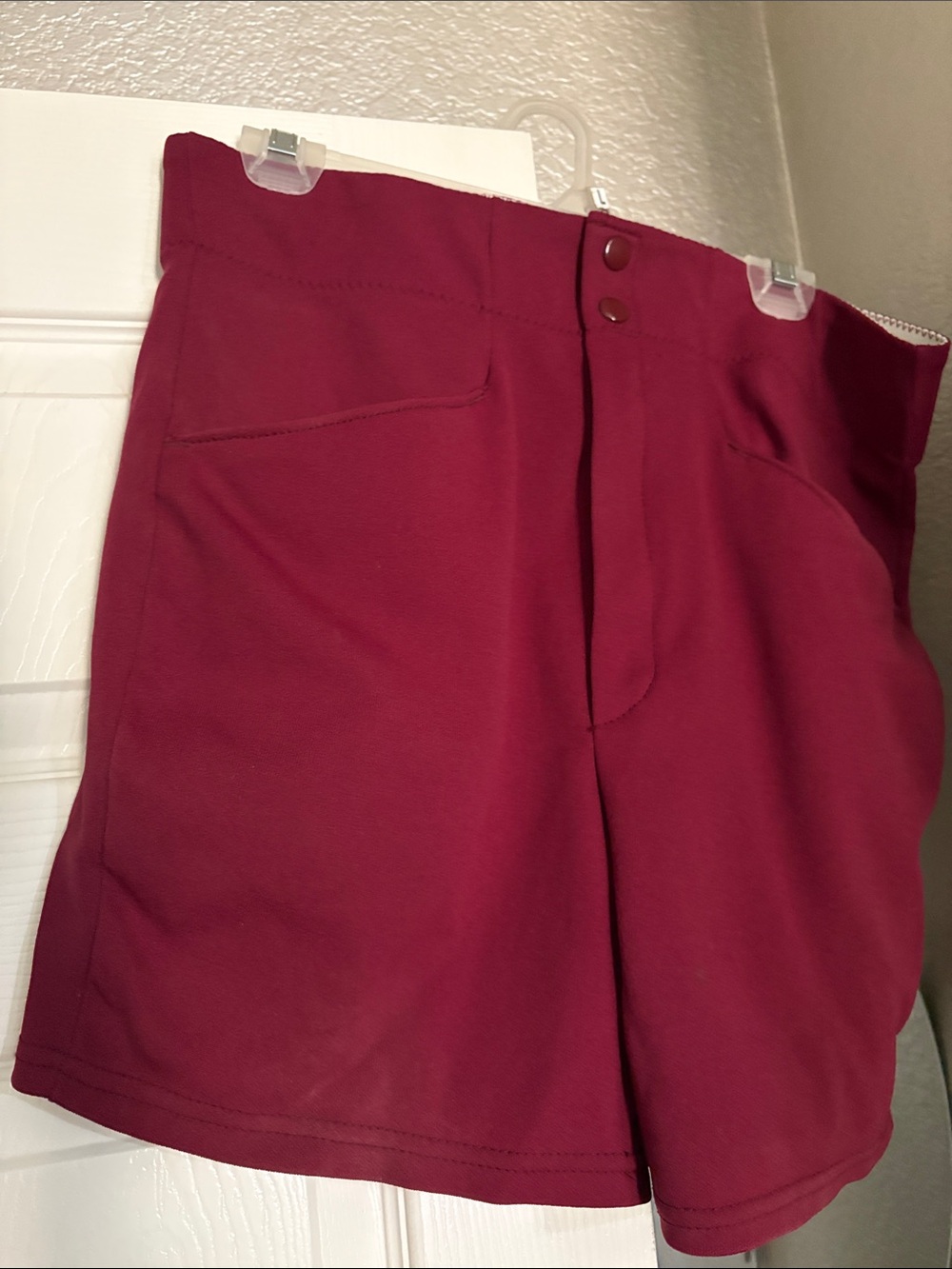 Men's vintage “PE Teacher” MacGregor Stretch Shorts in Burgundy -L